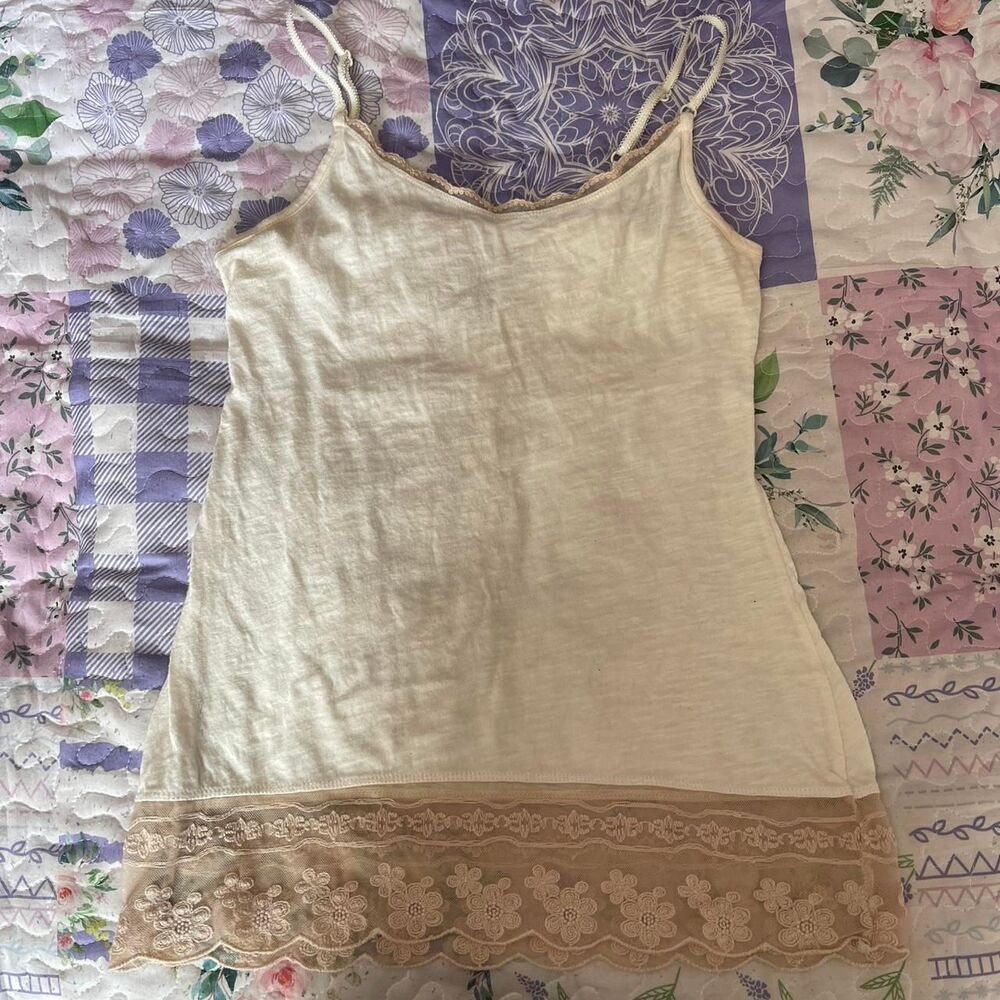 Maurices Women's Cream and Tan Vest